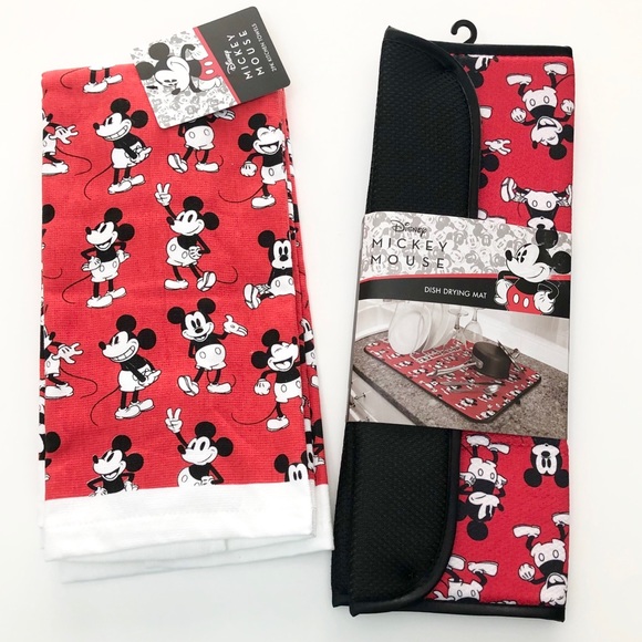 Disney Kitchen Nwt Disney Mickey Mouse Drying Mat Hand Towels 2